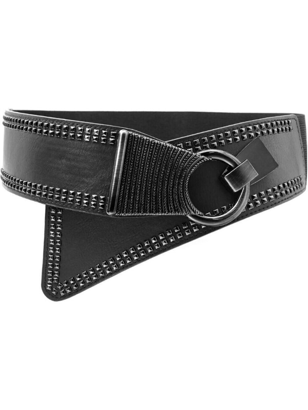 ⚡Black Stretch Waist Belt for Women Elastic Interlock Buckle Vintage for Dress
